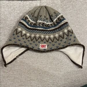 Swix Ski Hat Winter Beanie Patterned Winter Hat - Brown and Blue Men’s